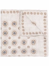 Brunello Cucinelli Geometric-pattern Print Pocket Square In Nude