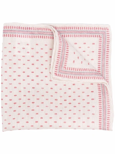 Brunello Cucinelli Dotted Pocket Square In Nude