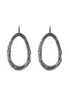 Brunello Cucinelli Large Spinel Bead Hoop Earrings In Grau
