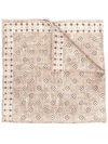 Brunello Cucinelli Printed Silk Handkerchief In Nude