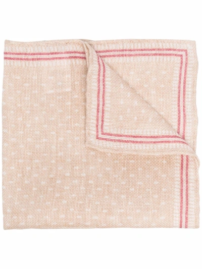 Brunello Cucinelli Micro-dot Print Pocket Square In Nude
