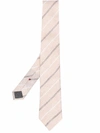 Brunello Cucinelli Stripe-print Tie In Nude