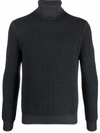 Dell'oglio Merino Roll Neck Jumper In Schwarz