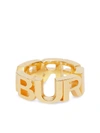 BURBERRY GOLD-PLATED LOGO RING