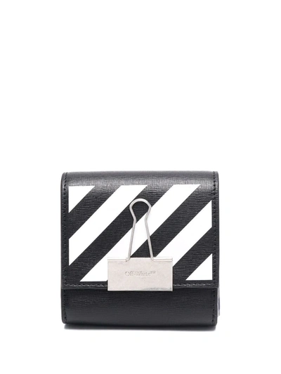 Off-white Binder Clip Diag Wallet In Schwarz