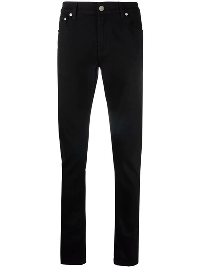 Alexander Mcqueen Dark-wash Slim-fit Jeans In Schwarz