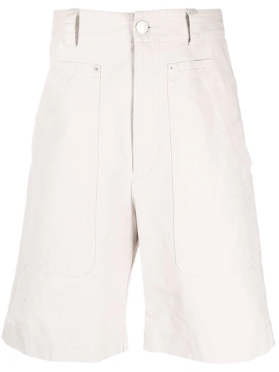 Isabel Marant Organic Cotton-linen Chino Shorts In Nude