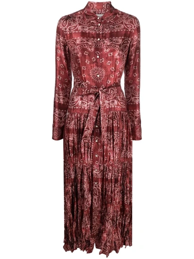 Golden Goose Collection Paisley-print Shirt Dress In Rot