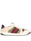 Gucci Screener Lace-up Sneakers In Weiss