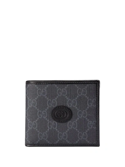 Gucci Gg-canvas Logo-patch Wallet In Grey