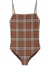 BURBERRY CHECK-PRINT ONE-PIECE