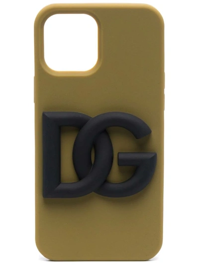 Dolce & Gabbana Logo-embossed Iphone 12 Pro Max Phone Case In Military_blk_gold