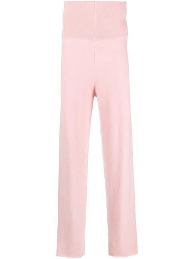 Extreme Cashmere Straight-leg Knitted Trousers In Pink