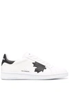Dsquared2 White Leather Boxer Sneakers In Fantasy