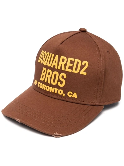 Dsquared2 Logo-print Baseball Cap In Braun