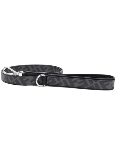 Fendi Monogram Pattern Clip-on Leash In Schwarz