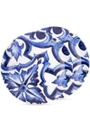 Dolce & Gabbana Blu Mediterraneo Porcelain Dessert Plates (set Of Two) In White