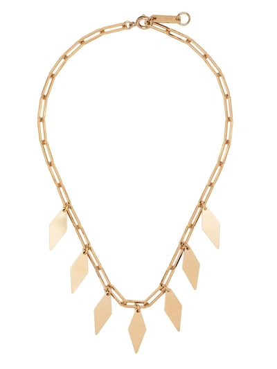 Isabel Marant Leaf Pendant Choker Necklace In Gold