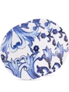 Dolce & Gabbana Blu Mediterraneo-print Porcelain Dinner Plates (set Of 2) In White