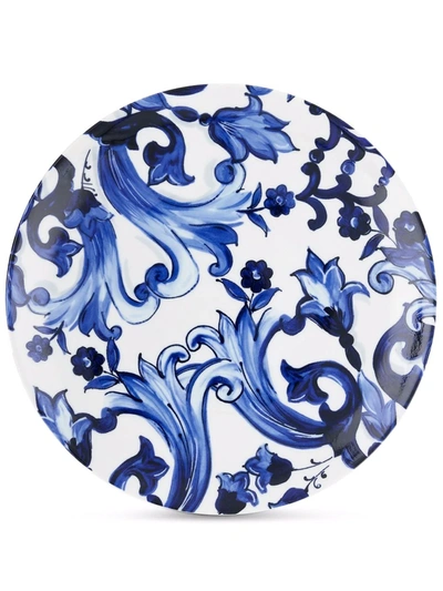 Dolce & Gabbana Blu Mediterraneo-print Porcelain Charger Plate (31cm) In Blue