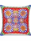 Dolce & Gabbana Medium Carretto-print Silk Cushion In Weiss