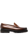 G.h. Bass & Co. Weejuns 90s Larson Leather Penny Loafers In Braun