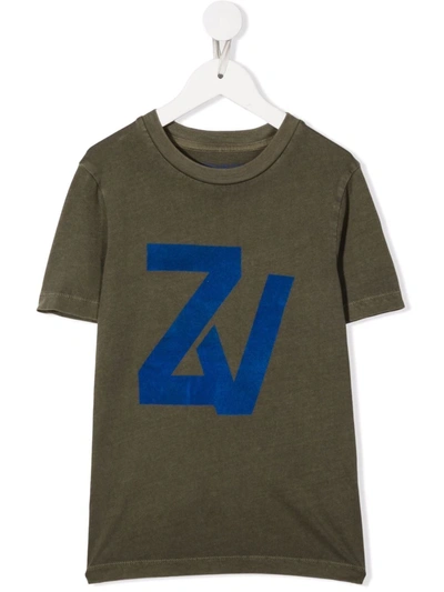 Zadig & Voltaire Kids' Logo-print Cotton T-shirt In Green