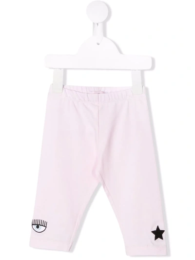 Chiara Ferragni Babies' Logo-patch Leggings In Pink