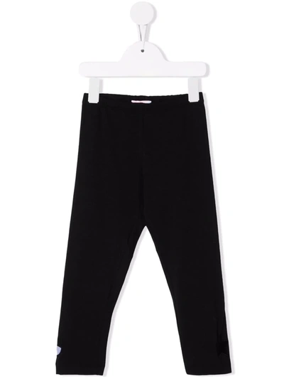 Chiara Ferragni Kids' Black Cotton Stretch Blend Leggings