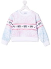 Chiara Ferragni Multicolor Sweatshirt For Girl With Iconic Eyes In Pink