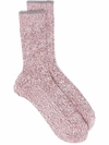 Brunello Cucinelli Two-tone Knitted Socks In Red