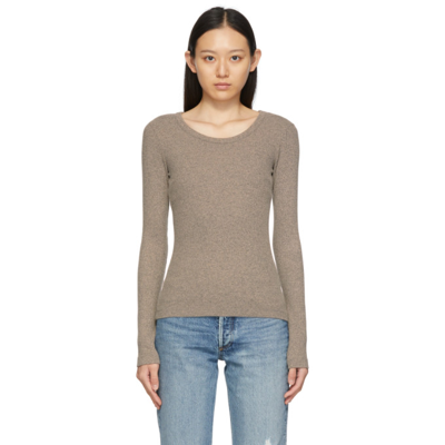 Agolde Maya Scoop Neck Long Sleeve Top In Granola