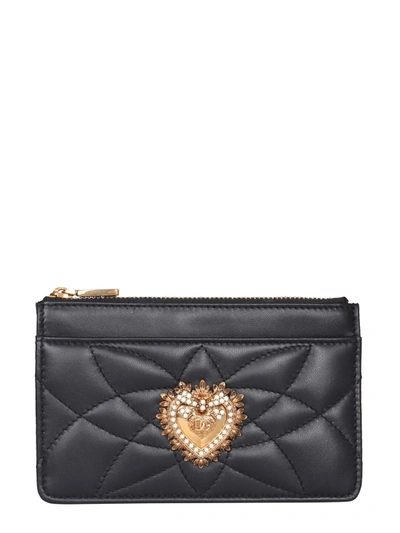 Dolce & Gabbana Leather Card Holder In Black