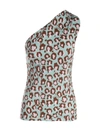 La Doublej Disco Leopard Face-print One-shoulder Top In Lady Leopard Water