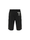 Moschino Logo-print Slip-on Track Shorts In Black