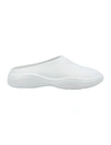 Prada Mellow Triangle Logo Mules In Bianco