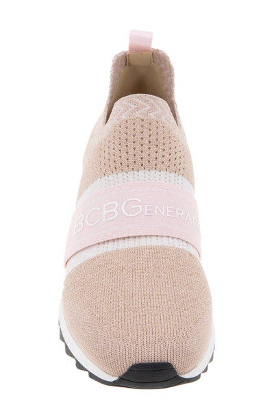 Bcbgeneration Lendall Knit Slip-on Sneaker In Sand Multi / Bianca / Rose