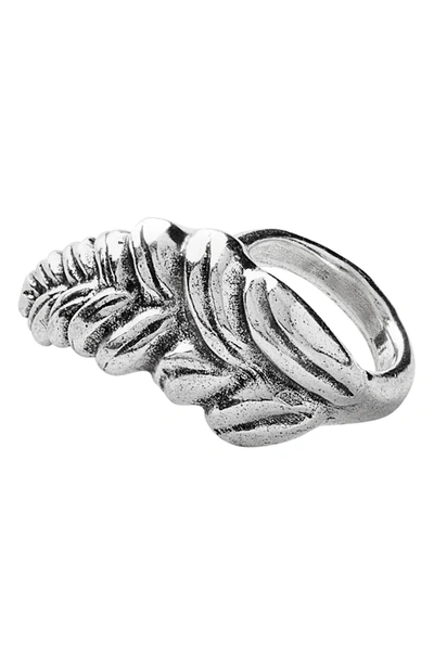 Unode50 Trigo Leaf Ring In Silver