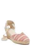Soludos Lyon Ankle Wrap Wedge Espadrille In Red