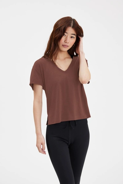 Girlfriend Collective Cocoon Cupro V-neck Tee In Multicolor