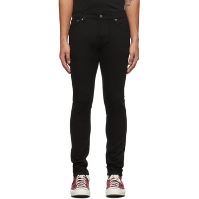 Nudie Jeans Tight Terry Slim-fit Tapered Stretch-denim Jeans In Black