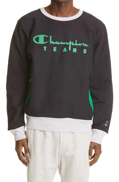 Champion Tears Logo Reverse Weave® Sweatshirt In Black