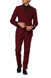 OPPOSUITS BLAZING BURGUNDY TWO-PIECE SUIT WITH TIE