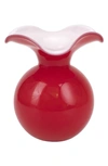 Vietri Hibiscus Glass Red Medium Vase In Red