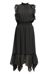 Ava & Yelly Kids' Clip Dot Hankey Maxi Dress In Black