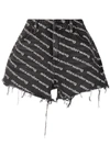 Alexander Wang Striped Shirt With Embroidered Logo In Grey