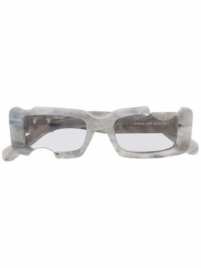 Off-white Cady Rectangle-frame Sunglasses In Grey | ModeSens