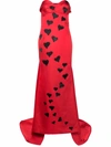 Moschino Duchesse Hearts Dress In Red In Red