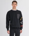 Paul & Shark Organic Cotton Sweatshirt Winter Fleece With Printed Logo In Black
