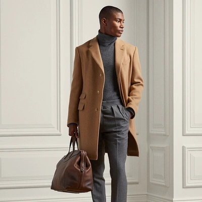 Ralph Lauren Kent Brushed Wool Topcoat In Camel